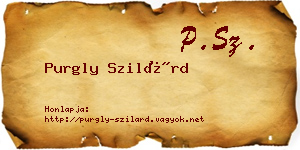 Purgly Szilárd névjegykártya