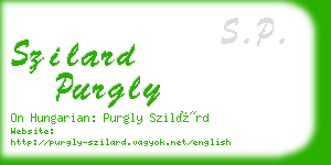 szilard purgly business card